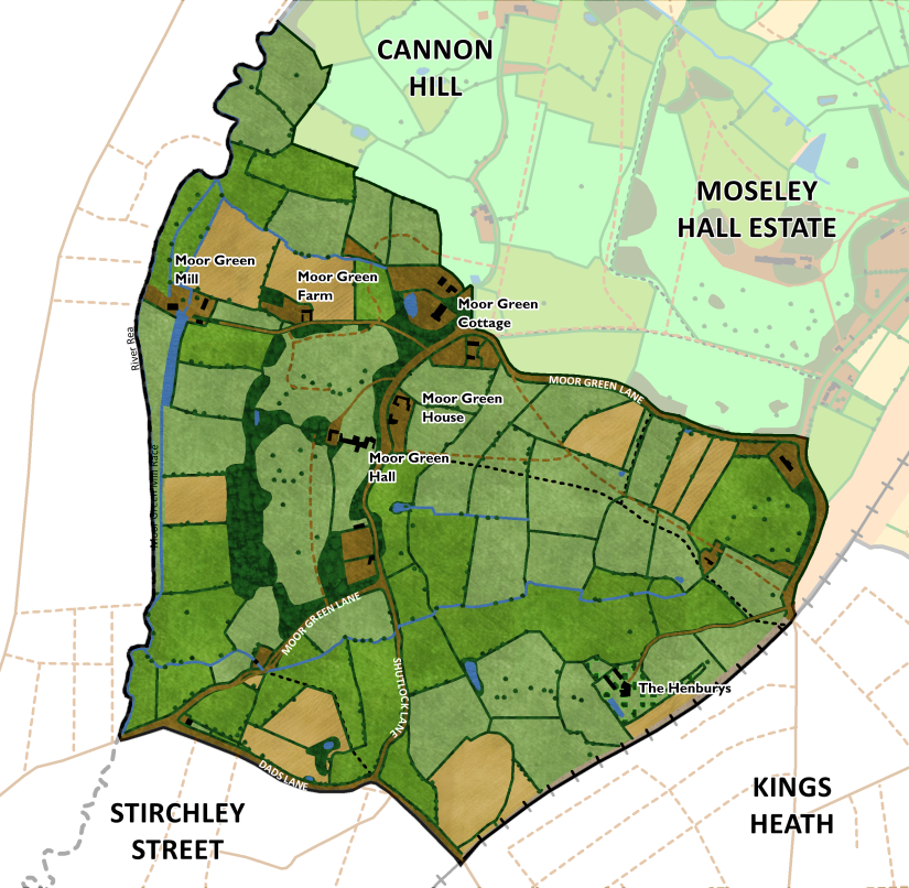 Moor Green, Moseley in 1838
