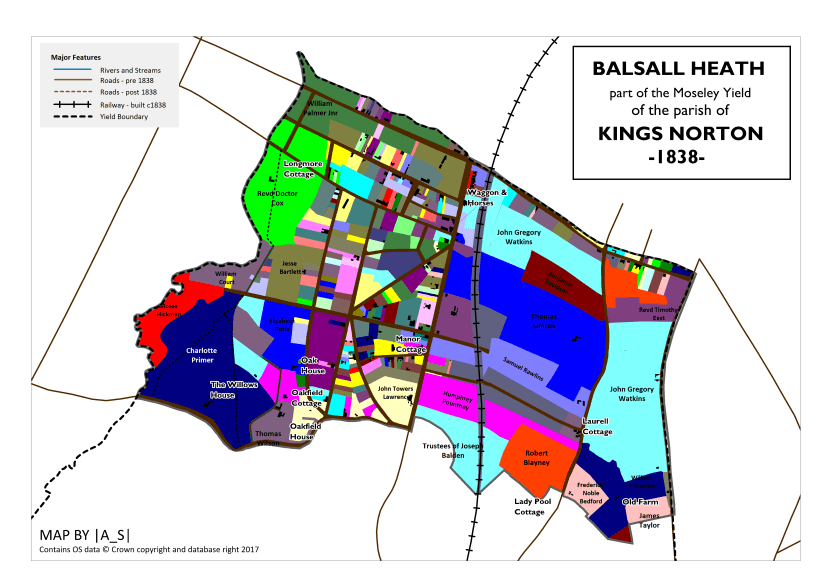 Balsall Heath - Land Ownership 1838
